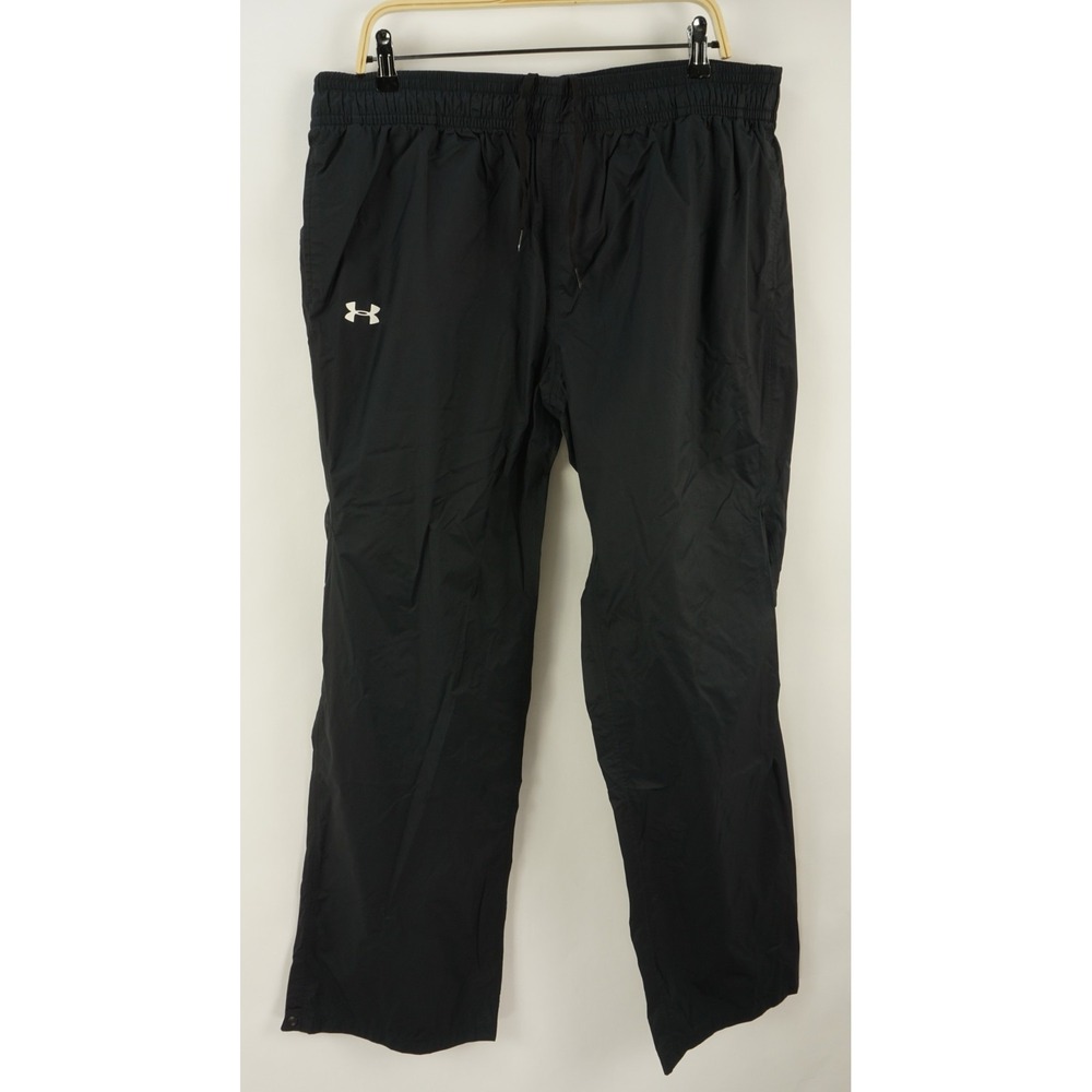 Under Armour Storm Ace Rain Pant Mens 2XL x 31 Drawstring Black Woven Waterproof